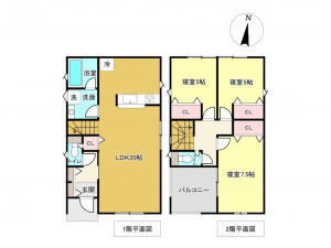 佐賀市開成、新築一戸建ての間取り画像です