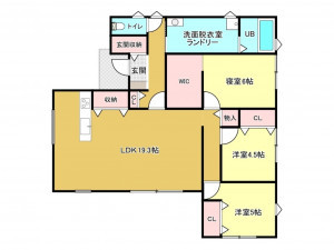 佐賀市開成、新築一戸建ての間取り画像です