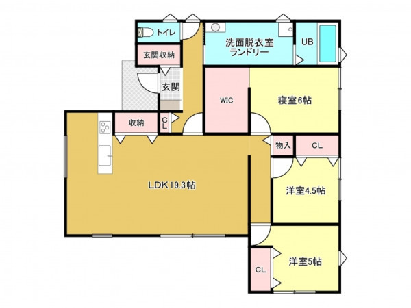 佐賀市開成、新築一戸建ての間取り画像です