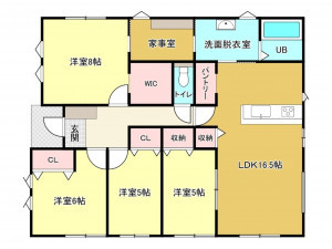 佐賀市大和町、新築一戸建ての間取り画像です