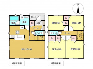 佐賀市高木瀬東、新築一戸建ての間取り画像です