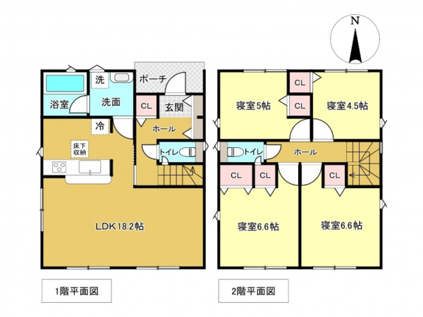 佐賀市高木瀬東、新築一戸建ての間取り画像です
