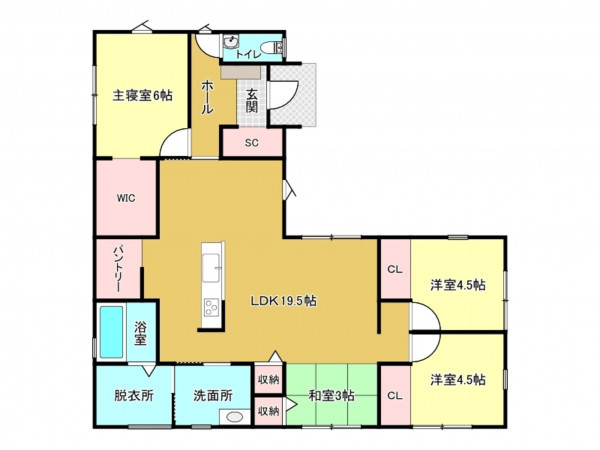 佐賀市大和町、新築一戸建ての間取り画像です