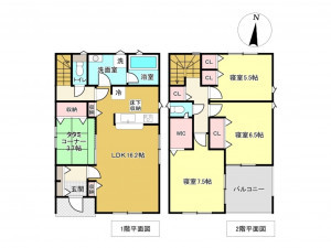 佐賀市開成、新築一戸建ての間取り画像です