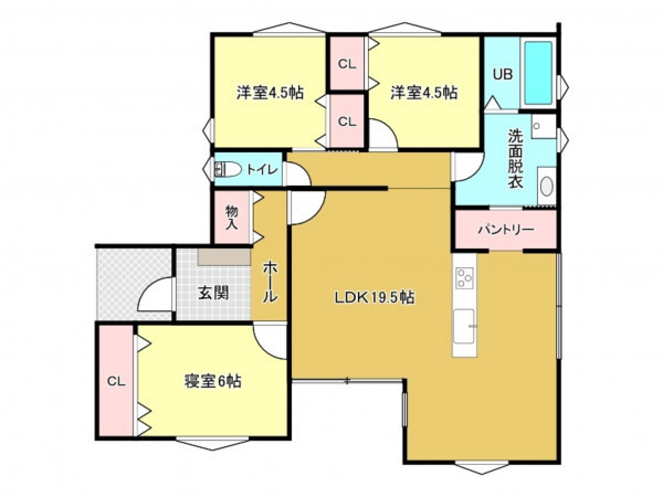 佐賀市鍋島町、新築一戸建ての間取り画像です