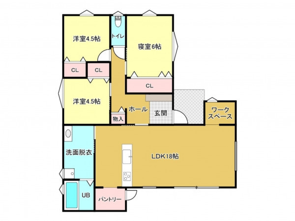 佐賀市鍋島町、新築一戸建ての間取り画像です