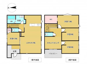 佐賀市開成、新築一戸建ての間取り画像です