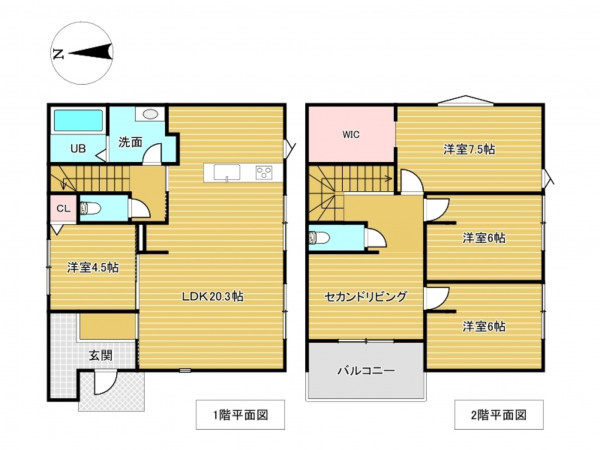 佐賀市開成、新築一戸建ての間取り画像です