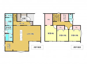 佐賀市鍋島町、新築一戸建ての間取り画像です