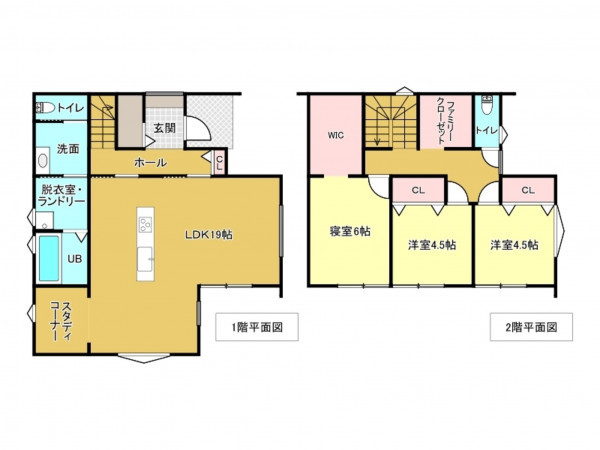 佐賀市鍋島町、新築一戸建ての間取り画像です