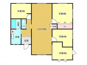 佐賀市金立町、新築一戸建ての間取り画像です