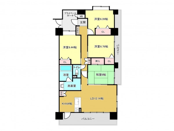 佐賀市大和町、中古マンションの間取り画像です