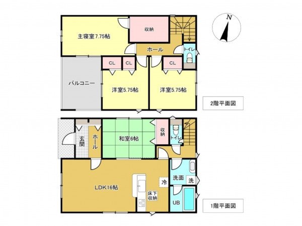 佐賀市若宮、新築一戸建ての間取り画像です