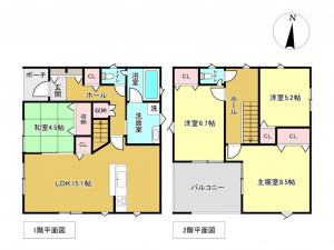 佐賀市高木瀬町、新築一戸建ての間取り画像です
