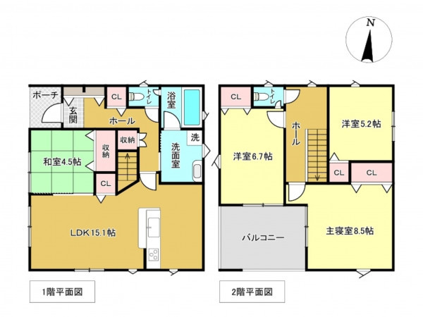 佐賀市高木瀬町、新築一戸建ての間取り画像です