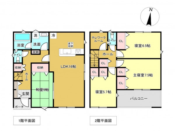 佐賀市高木瀬町、新築一戸建ての間取り画像です
