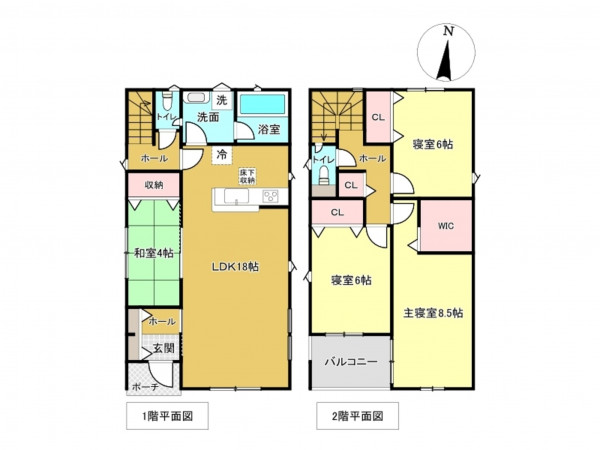佐賀市高木瀬町、新築一戸建ての間取り画像です