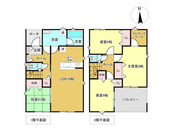 佐賀市高木瀬東、新築一戸建ての間取り画像です