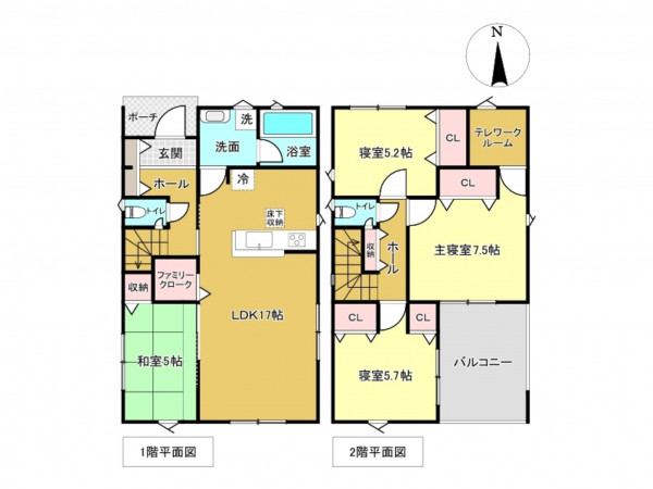 佐賀市高木瀬東、新築一戸建ての間取り画像です