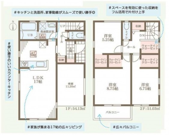 八尾市北本町、新築一戸建ての間取り画像です