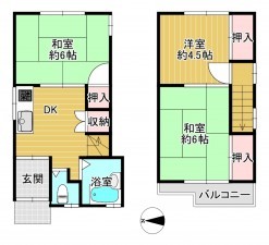 八尾市本町、中古一戸建ての間取り画像です