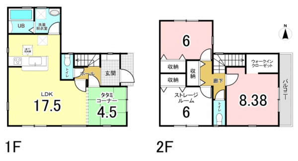 八尾市青山町、新築一戸建ての間取り画像です