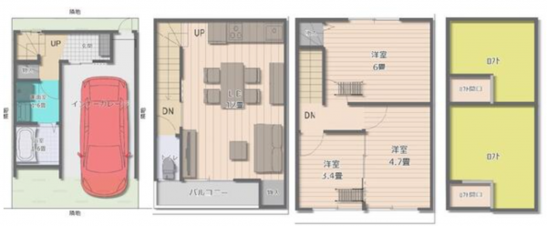 八尾市安中町、中古一戸建ての間取り画像です