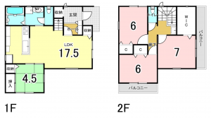 八尾市東町、新築一戸建ての間取り画像です