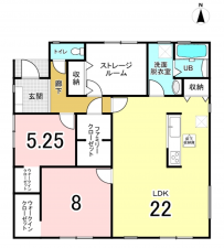 八尾市福万寺町、新築一戸建ての間取り画像です