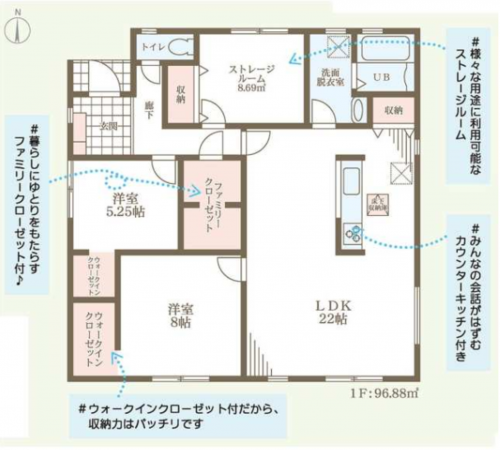 八尾市福万寺町、新築一戸建ての間取り画像です