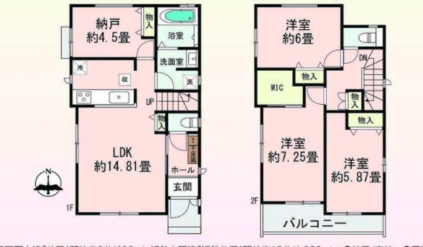 八尾市明美町、新築一戸建ての間取り画像です