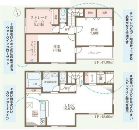 八尾市萱振町、新築一戸建ての間取り画像です