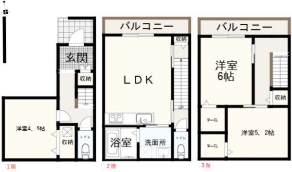 八尾市荘内町、新築一戸建ての間取り画像です