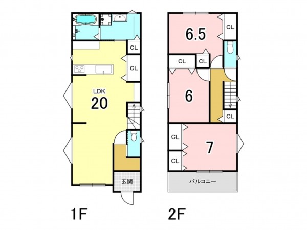 八尾市山城町、新築一戸建ての間取り画像です