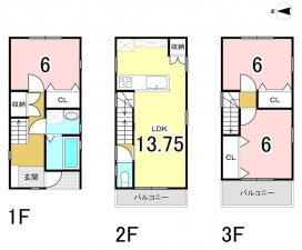 八尾市沼、新築一戸建ての間取り画像です