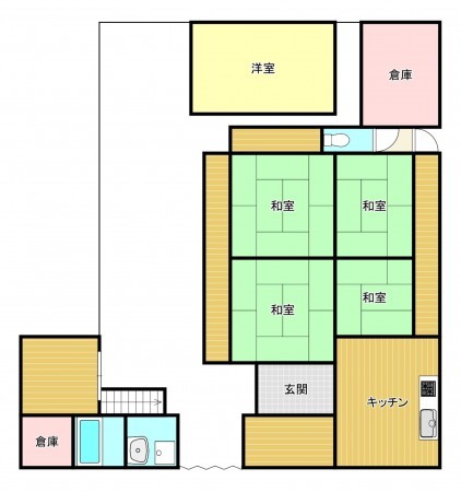 八尾市大竹、中古一戸建ての間取り画像です