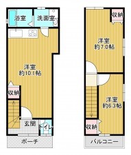 八尾市南植松町、中古一戸建ての間取り画像です