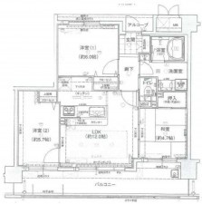 八尾市志紀町南、マンションの間取り画像です