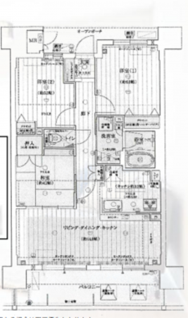 八尾市清水町、マンションの間取り画像です