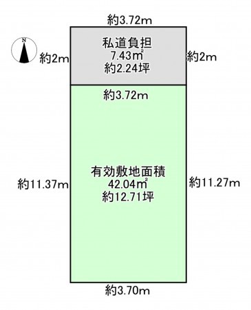 八尾市刑部、土地の間取り画像です