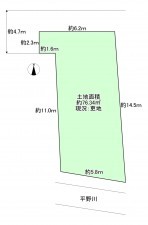 八尾市跡部南の町、土地の間取り画像です