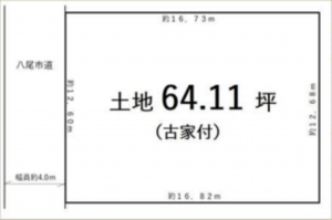 八尾市緑ケ丘、土地の間取り画像です