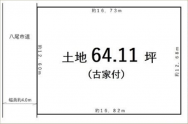 八尾市緑ケ丘、土地の間取り画像です