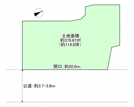八尾市黒谷、土地の間取り画像です