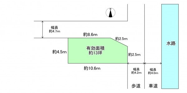 八尾市八尾木北、土地の間取り画像です