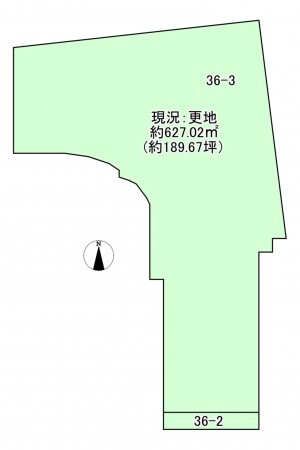 八尾市木の本、土地の間取り画像です
