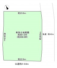 八尾市服部川、土地の間取り画像です