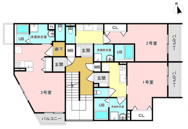 八尾市植松町、収益物件/マンションの間取り画像です