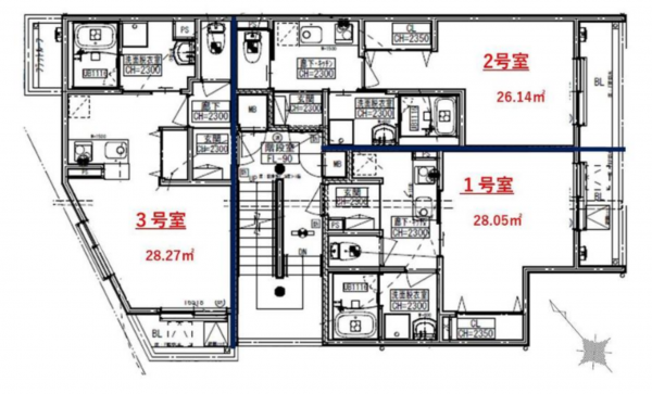 八尾市植松町、収益物件/マンションの間取り画像です