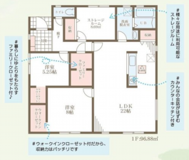 八尾市福万寺町、新築一戸建ての間取り画像です